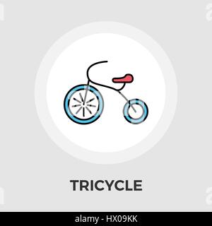 Tricycle icon vector. Flat icon isolated on the white background. Editable EPS file. Vector illustration. Stock Vector