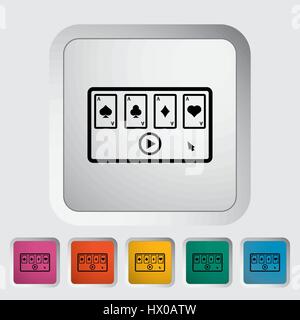 Video game. Single flat icon on the button. Vector illustration. Stock Vector