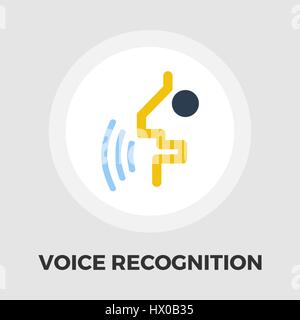 Voice recognition icon vector. Flat icon isolated on the white background. Editable EPS file. Vector illustration. Stock Vector