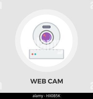 Web cam icon vector. Flat icon isolated on the white background. Editable EPS file. Vector illustration. Stock Vector