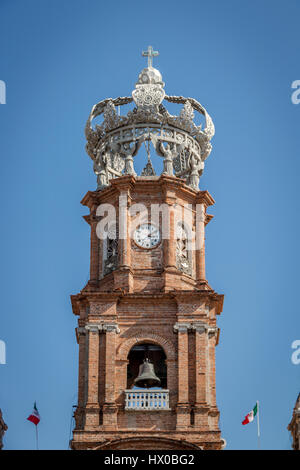 Tower of Our Lady of Guadalupe church - Puerto Vallarta, Jalisco, Mexico Stock Photo