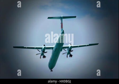 Turbine propeller airplane in the sky Stock Photo - Alamy