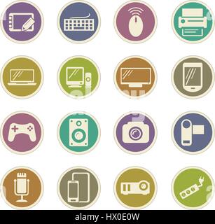 Devices icon set for web sites and user interface Stock Vector