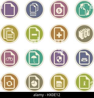 Documents icon set for web sites and user interface Stock Vector