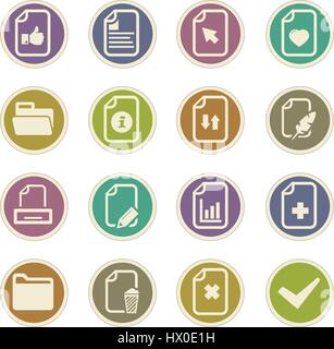 Documents icon set for web sites and user interface Stock Vector