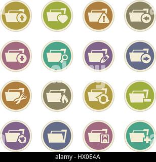 Folders icon set for web sites and user interface Stock Vector