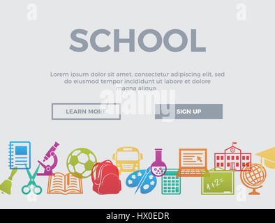 School. Concept header. Stock Vector