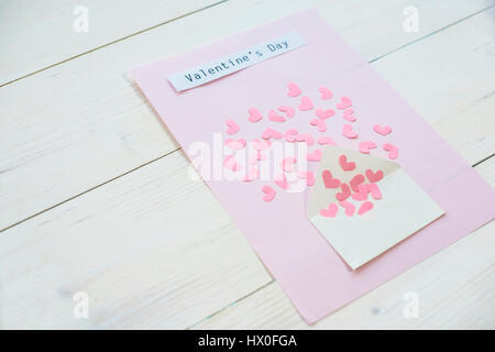Close up on valentines envelope Stock Photo