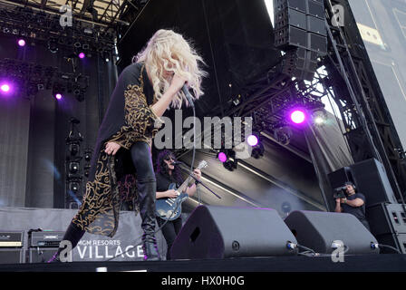 Taylor Momsen and The Pretty Reckless perform at the the iHeartRadio Music Festival & Village on September 20, 2014, in Las Vegas, Nevada. Photo by Francis Specker Stock Photo