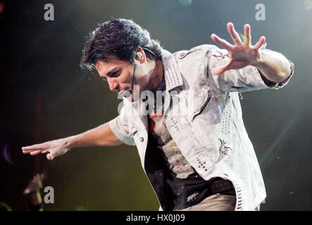 Singer Chayanne performs during a concert in Irvine, Calif. on Wednesday, Aug. 25, 2005.  Photo by Francis Specker Stock Photo