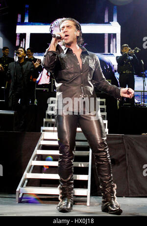 Singer Alejandro Fernandez performs during a concert  in Irvine, Calif. on Wednesday, Aug. 25, 2005.  Photo by Francis Specker Stock Photo