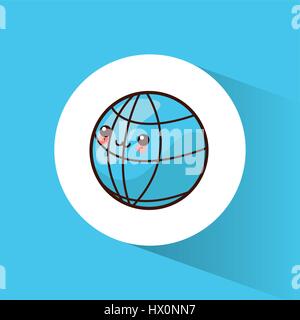 world planet earth kawaii character Stock Vector Art & Illustration