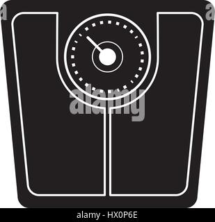weight scale bathroom pictogram Stock Vector
