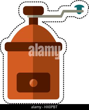 cartoon coffee grinder manual image Stock Vector