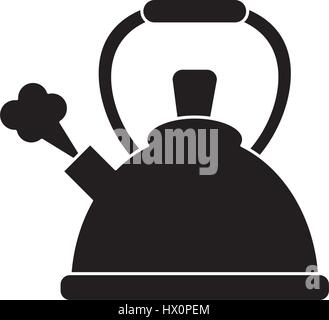 kettle whistling hot beverage pictogram Stock Vector