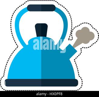 cartoon kettle whistling hot beverage Stock Vector