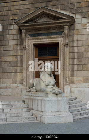 Sphinx statue in front of the Opera House in Budapest Stock Photo