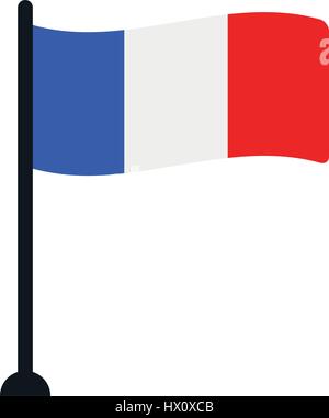 france flag icon illustrated on white background in vector Stock Vector