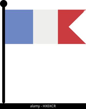 france flag icon illustrated on white background in vector Stock Vector
