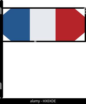 france flag icon illustrated on white background in vector Stock Vector