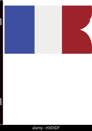 france flag icon illustrated on white background in vector Stock Vector
