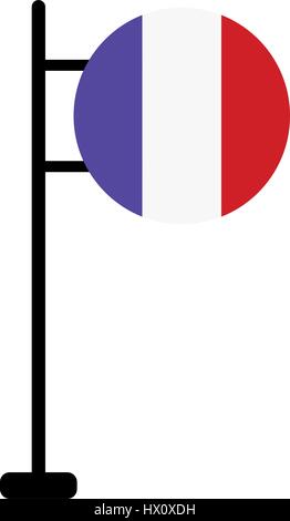 france flag icon illustrated on white background in vector Stock Vector