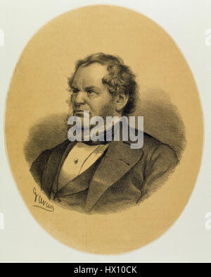 Edward George Geoffrey Smith-Stanley, 14th Earl of Derby, (1799-1869). British statesman and Prime Minister of the United Kingdom. Leader of the Conservative Party. Portrait. Engraving by Garcia. Stock Photo