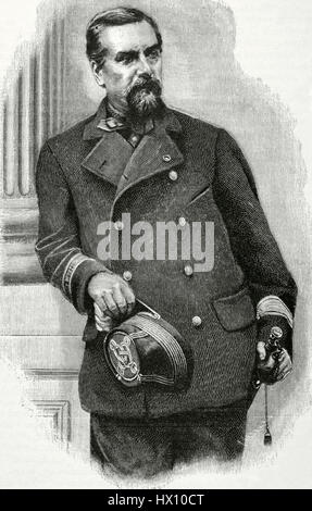 Auguste Alexandre Ducrot (1817-1882). French general. Portrait. Engraving by H. Gedan. 'Historia de Francia',188. Stock Photo