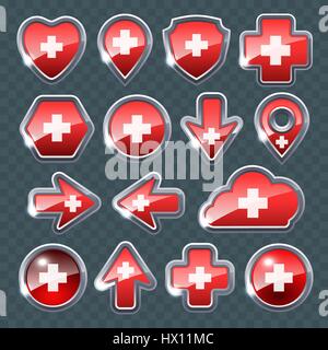 Set of the different icons. Vector illustration. Stock Vector