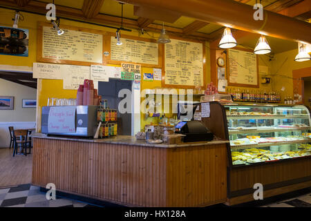EUGENE, OR - MARCH 9, 2017: Espresso Roma coffee shop interior at the University of Oregon campus. Stock Photo