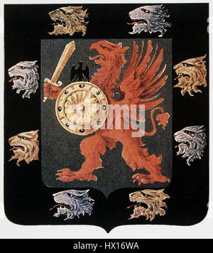 Coat of arms of the house of Romanov (19th c.) Stock Photo