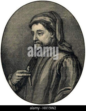 Geoffrey Chaucer   Illustration from Cassell's History of England   Century Edition   published circa 1902 Stock Photo