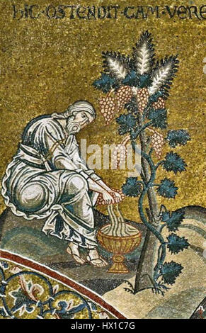 Drunken Noah, mosaic   Cathedral (Monreale) 2 Stock Photo