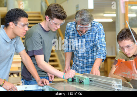 students in the workshop Stock Photo
