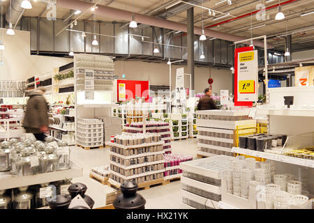Warehouse area of Ikea furniture store Stock Photo