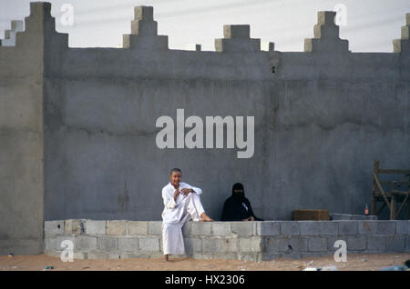 Riyadh Saudi Arabia -- Saudi's relax at their rest house in the desert outside of Riyadh. Stock Photo