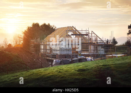 Home under construction on a building site Stock Photo