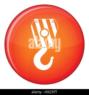 Crane hook icon, flat style Stock Vector