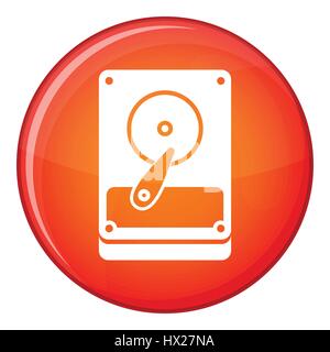 HDD icon, flat style Stock Vector