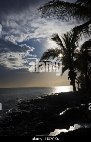 afternoon mood at Puerto del Carmen coastline of Lanzarote Stock Photo