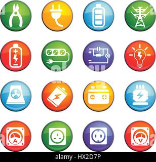 electricity vector icons for user interface design Stock Vector