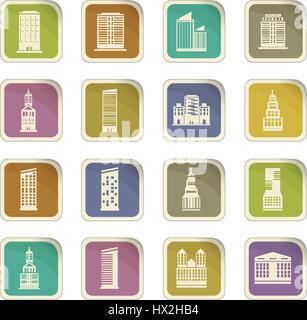 Buildings icon set for web sites and user interface Stock Vector Image ...