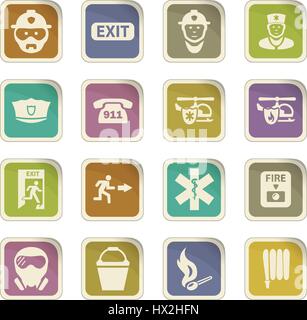 Emergency icon set for web sites and user interface Stock Vector