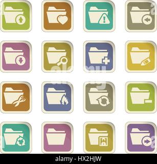Folders icon set for web sites and user interface Stock Vector