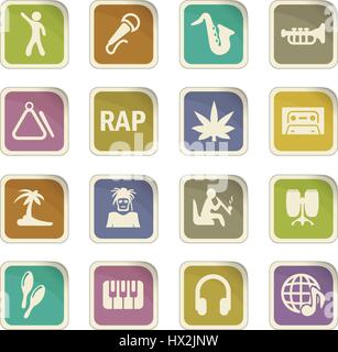 Rap Music icon set for web sites and user interface Stock Vector