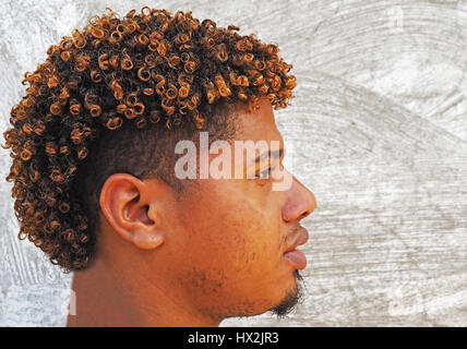 Profile of young Dominican man near Puerto Plata. Stock Photo