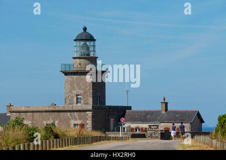 Lighthouse of the Cap de Carteret Headland (north-western France) Stock Photo