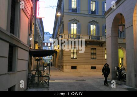 Milan (Italy), headquarters of the investment bank Mediobanca in  Filodrammatici street and Cuccia square Stock Photo