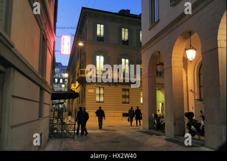 Milan (Italy), headquarters of the investment bank Mediobanca in  Filodrammatici street and Cuccia square Stock Photo