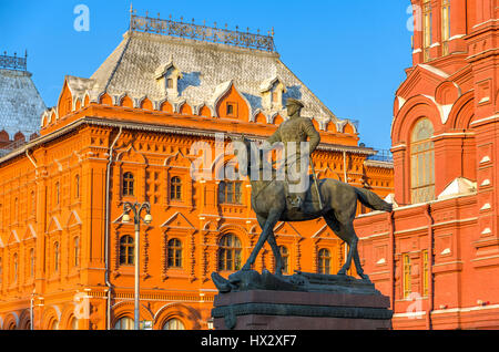 Zhukov Memorial Statue in Moscow, Russia Stock Photo